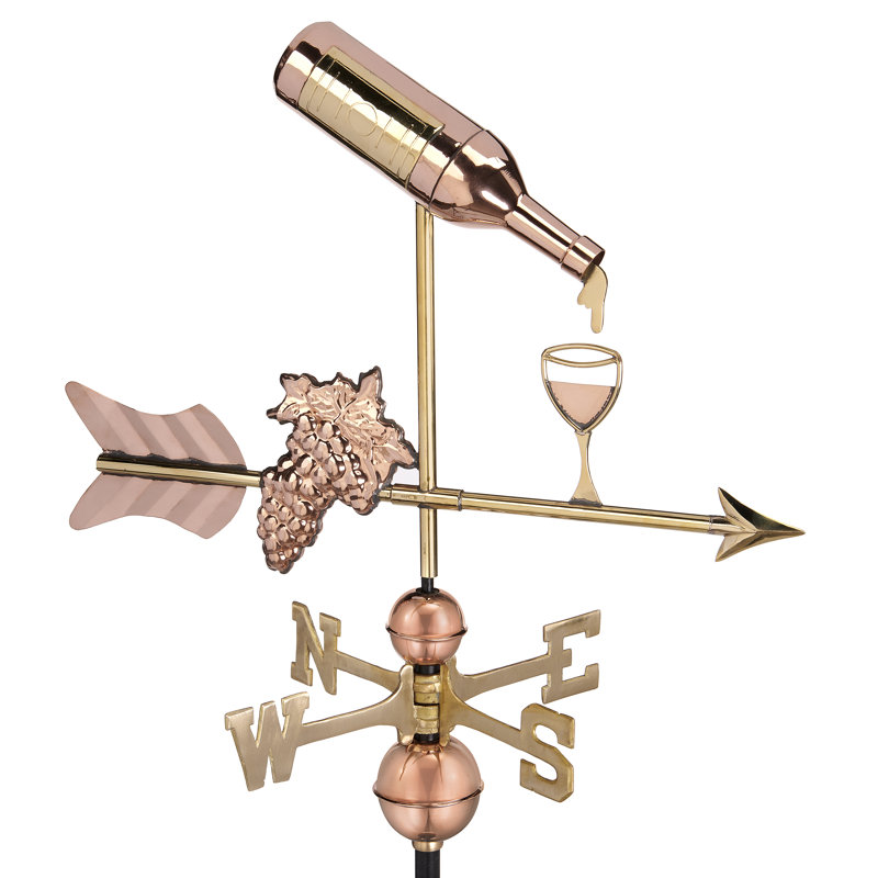 Mercer41 Fikayomi Pure Copper Wine Bottle with Grapes and Glasses